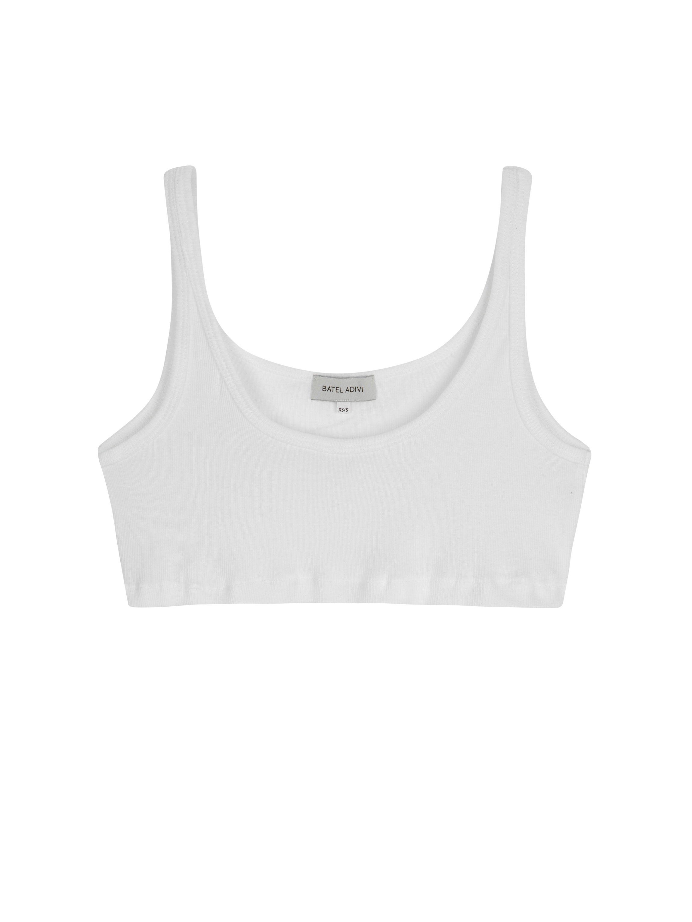 Rib Crop Top – White